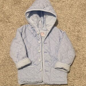 Cecil and Lou Quilted Hooded Jacket in Light Blue. Size 5. Great condition!